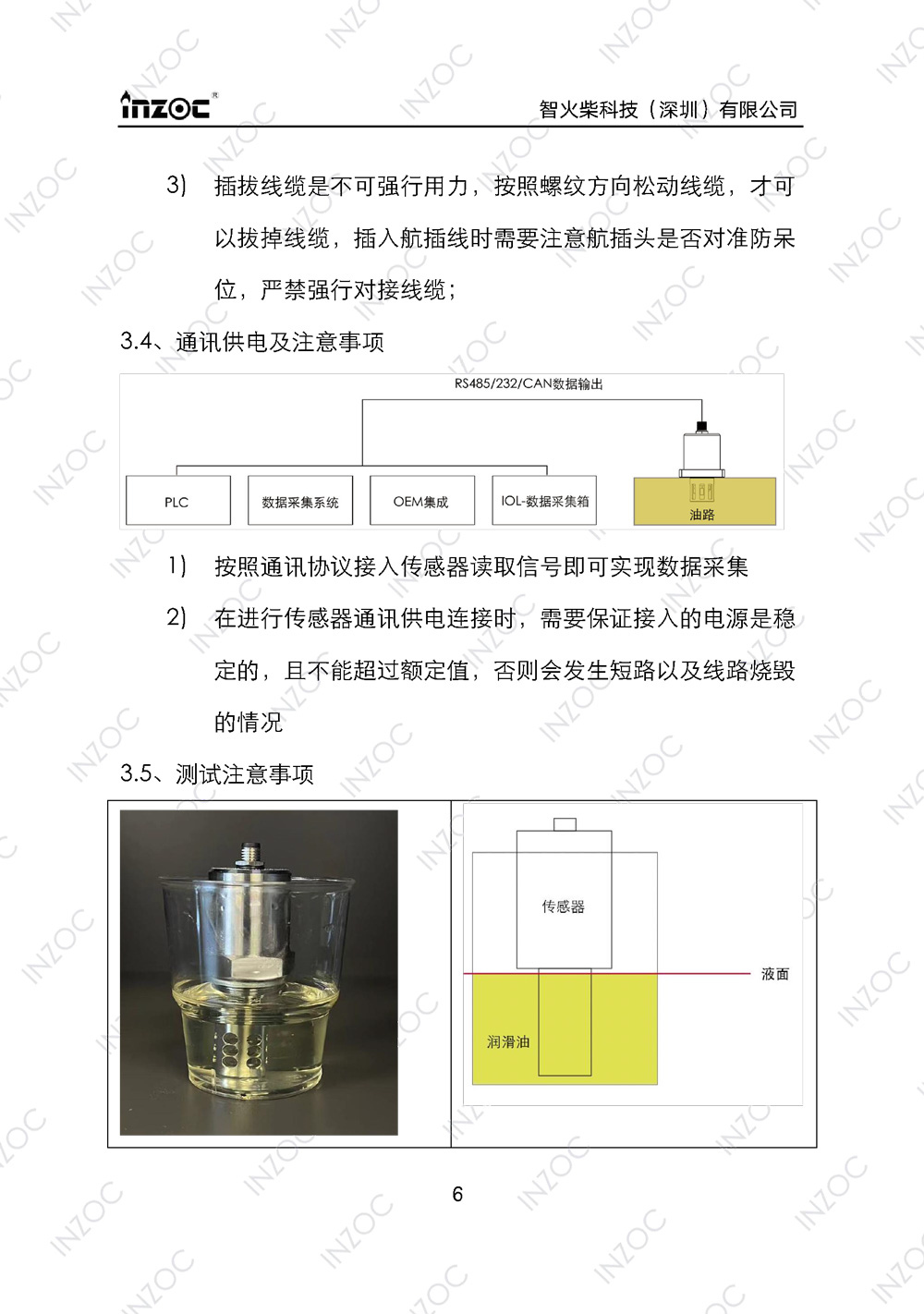 油液含水率傳感器使用說明書